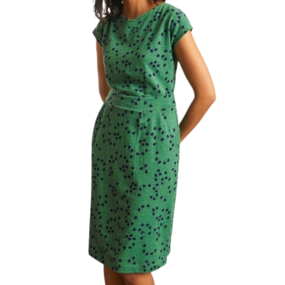 *SOLD* Boden Green & Midnight Blue Florrie Jersey Sheath dress with Pockets 8R - Picture 1 of 16
